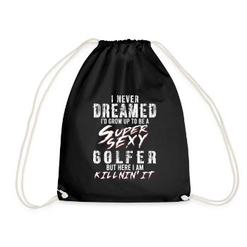 Super Sexy Golfeur Golfeur Cadeau Golf - Sac de sport léger - noir - Devant