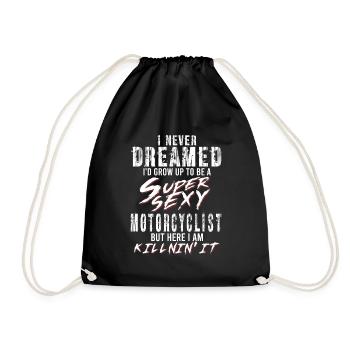 Super Sexy Motard Motard Cadeau Moto - Sac de sport léger - noir - Devant