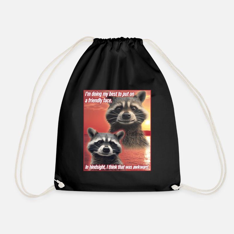 Lustiges Waschbär Meme Trash Panda Geschenk - Turnbeutel - Schwarz