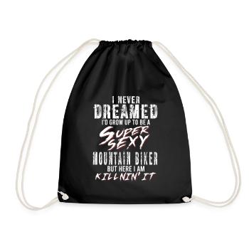 Super Sexy Mountain Biker Mountain Biking Gift - Drawstring Bag - black - Front