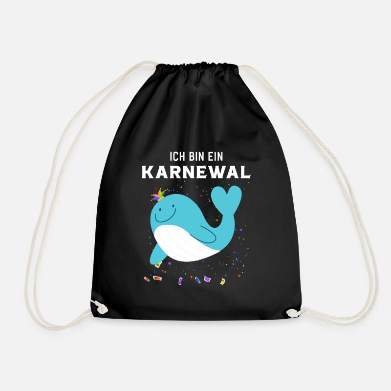 Ich bin ein Karnewal ein lustiger Karneval Wal - Turnbeutel - Schwarz