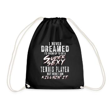 Super Sexy Joueur De Tennis Tennis Cadeau Retour - Sac de sport léger - noir - Devant