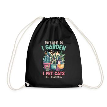 I Garden I Pet Cats Pflanzen Pflanzen Geschenk - Turnbeutel - Schwarz - Vorne