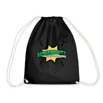 Authenticity is my superpower trait - Drawstring Bag - black - Front