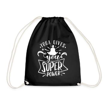 Yoga gives you Super Power - Drawstring Bag - black - Front