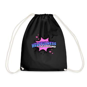 Helpfulness is my superpower trait - Drawstring Bag - black - Front