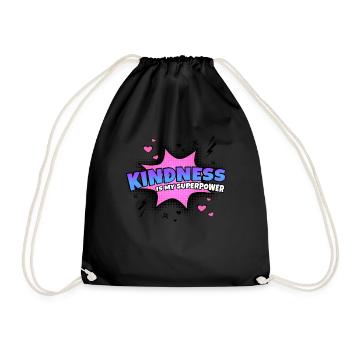 Kindness is my superpower trait - Drawstring Bag - black - Front