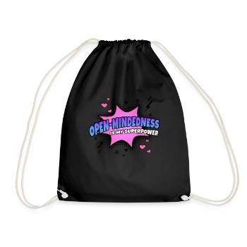 Openness is my superpower trait - Drawstring Bag - black - Front