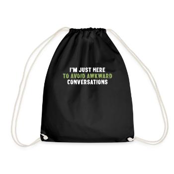 Je suis juste là pour éviter les conversations gênantes - Sac de sport léger - noir - Devant