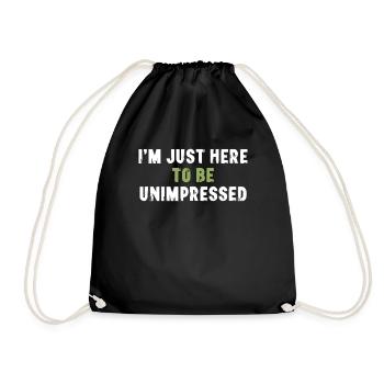 Je suis juste là pour être un sarcasme non impressionné - Sac de sport léger - noir - Devant