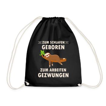 Zum schlafen geboren ein schlafender Faultier - Turnbeutel - Schwarz - Vorne