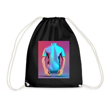 Ethereal Power: Holographic Muscles - Drawstring Bag - black - Front