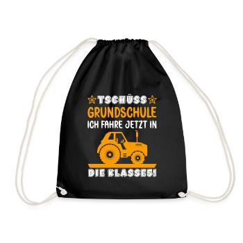 Und Tschüss Grundschule ich fahre in die Klasse 5 - Turnbeutel - Schwarz - Vorne