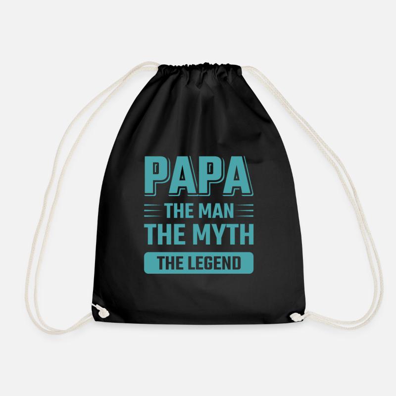 Dad A Man A Legend Funny Dad Sayings - Drawstring Bag - black