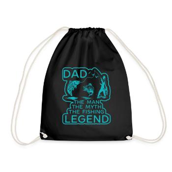 Papa l’homme, la légende de la pêche - Sac de sport léger - noir - Devant