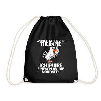 Nordsee Spruch Möwe - Turnbeutel - Schwarz - Vorne