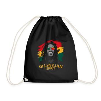 Ghanaian Spirit Rastamann Reggae Dreadlocks Ghana - Drawstring Bag - black - Front