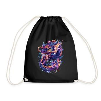 Chinesischer Drache Fantasy Dragoncore Aesthetic - Turnbeutel - Schwarz - Vorne
