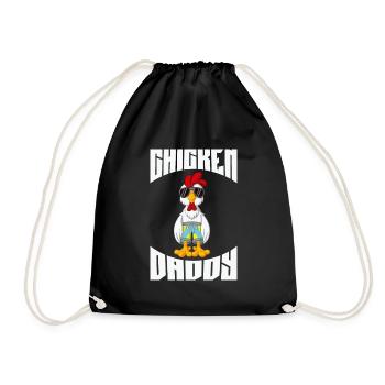 Un drôle de papa poulet avec des lunettes de soleil - Sac de sport léger - noir - Devant