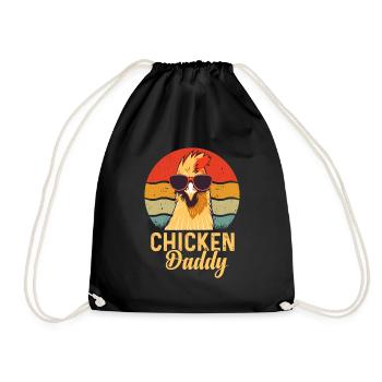 Un drôle de papa poulet avec des lunettes de soleil - Sac de sport léger - noir - Devant