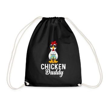 Un drôle de papa poulet avec des lunettes de soleil - Sac de sport léger - noir - Devant