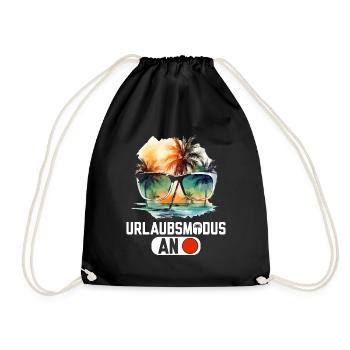 Urlaubsmodus an lustige Urlaub Sprüche - Turnbeutel - Schwarz - Vorne