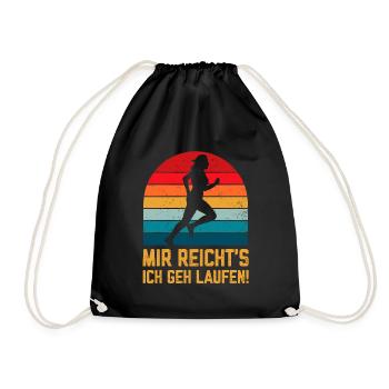 Mir reichts ich geh Laufen lustige Sport Sprüche - Turnbeutel - Schwarz - Vorne