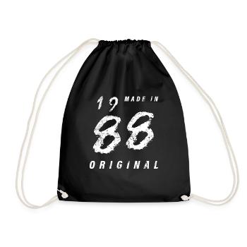 Made In 1988 Original Birthday Grunge Distressed - Drawstring Bag - black - Front