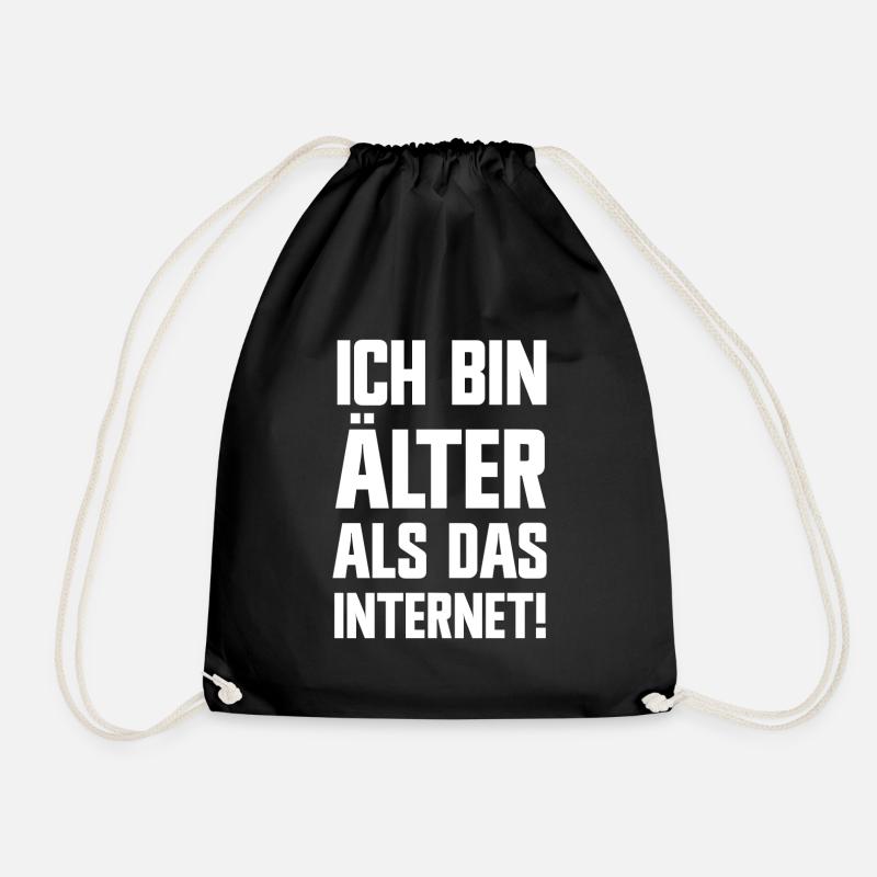 Ich bin älter als das Internet lustige Sprüche - Turnbeutel - Schwarz