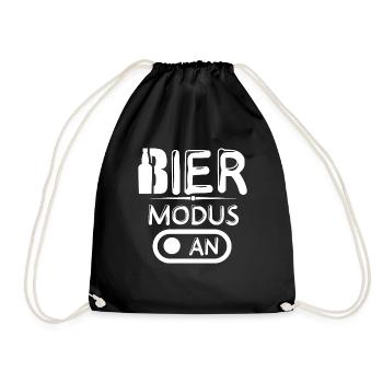 Beer Mode on Bier Modus an - Turnbeutel - Schwarz - Vorne