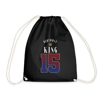 Anniversaire Roi 15 ans 15ème anniversaire Cadeau - Sac de sport léger - noir - Devant