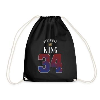 Anniversaire Roi 34 ans 34e cadeau d’anniversaire - Sac de sport léger - noir - Devant