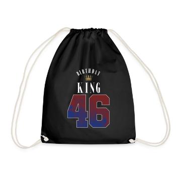 Birthday King 46 Jahre 46. Geburtstag Geschenk - Turnbeutel - Schwarz - Vorne