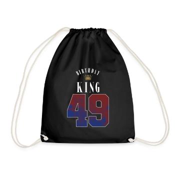 Birthday King 49 Jahre 49. Geburtstag Geschenk - Turnbeutel - Schwarz - Vorne