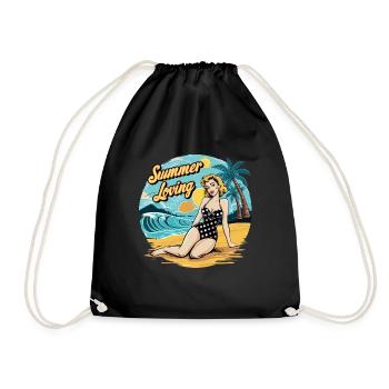 Retro Summer Loving Beach Vibes für einen - Turnbeutel - Schwarz - Vorne