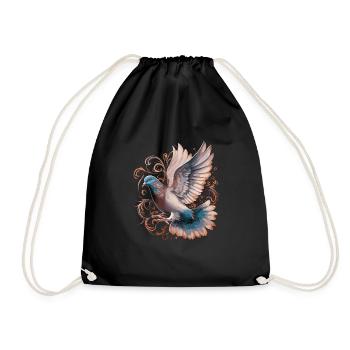 Fiegende Taube für Taubenzüchter für einen - Turnbeutel - Schwarz - Vorne
