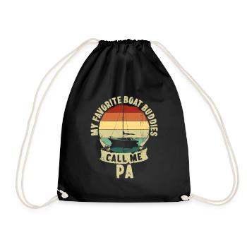 Boat Buddies Fête des pères Père Enfants Cadeau - Sac de sport léger - noir - Devant