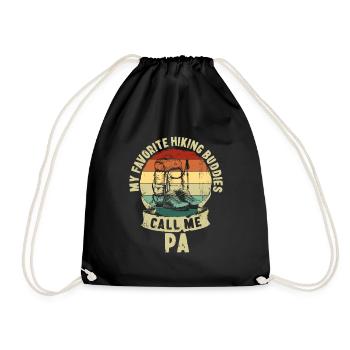 Hiking Buddies Father's Day Father Kids Gift - Drawstring Bag - black - Front