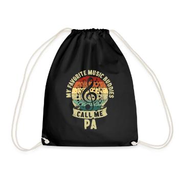 Musique Copains Fête des Pères Père Enfants Cadeau - Sac de sport léger - noir - Devant