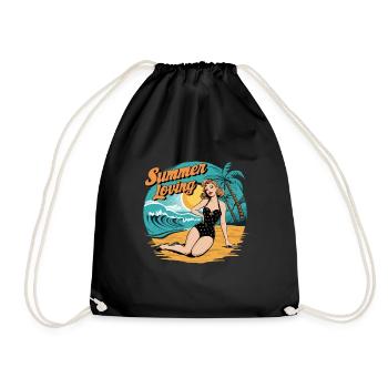 Ambiance rétro d’amour de la plage pour un - Sac de sport léger - noir - Devant