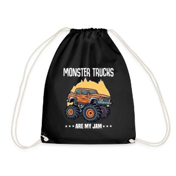 Monster Trucks Are My Jam funny Truck Cars Quotes - Drawstring Bag - black - Front