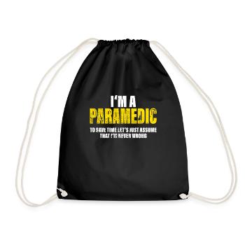 Paramedic Funny Saying Profession Colleague Gift - Drawstring Bag - black - Front