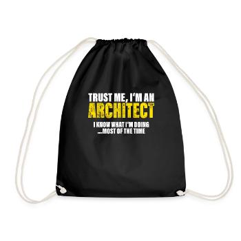 Trust Me I'm Architect Fellow Gift - Drawstring Bag - black - Front