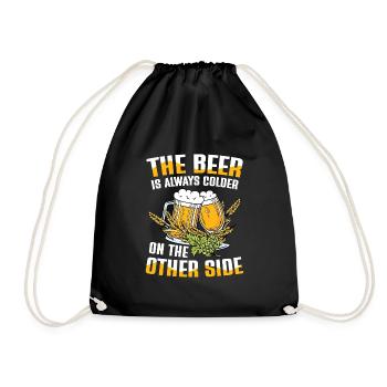 The beer is always colder on the other side - Turnbeutel - Schwarz - Vorne