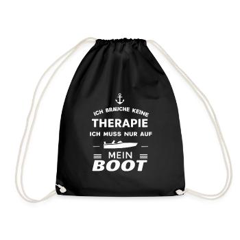 Ich Muss Nur Auf Mein Boot für einen - Turnbeutel - Schwarz - Vorne