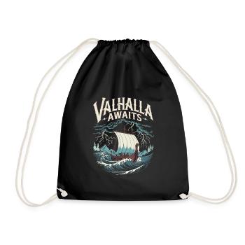 Valhalla Awaits für eine Wikinger Fan - Turnbeutel - Schwarz - Vorne