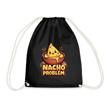 Lustige Käse-Liebhaber Nacho Problem Cartoon - Turnbeutel - Schwarz - Vorne