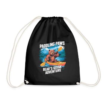 Paddling Paws Bear's Kayak Adventure - Turnbeutel - Schwarz - Vorne