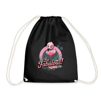Be Fabulous Falmingo - Turnbeutel - Schwarz - Vorne