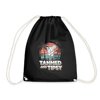 Tanned And Tipsy - Turnbeutel - Schwarz - Vorne